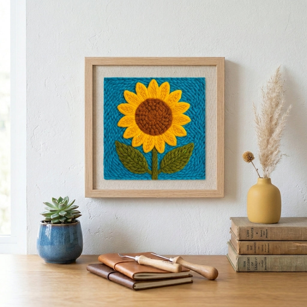 Kit de Bordado de Lana - Girasol