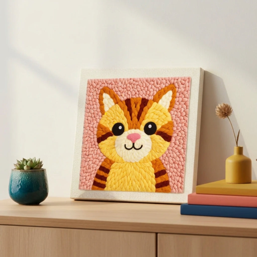 Kit de Bordado de Lana - Gato