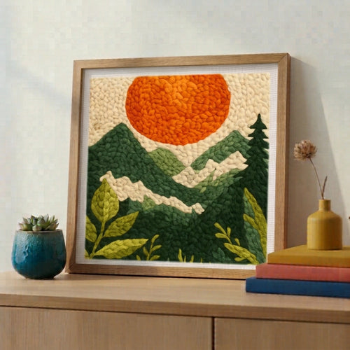 Kit de Bordado de Lana - Atardecer
