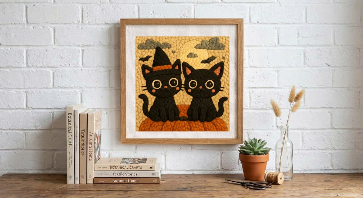 Kit de Bordado de Lana - Gatitos espeluznantes