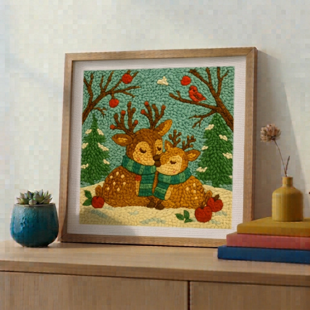 Kit de Bordado de Lana - Espíritu Navideño