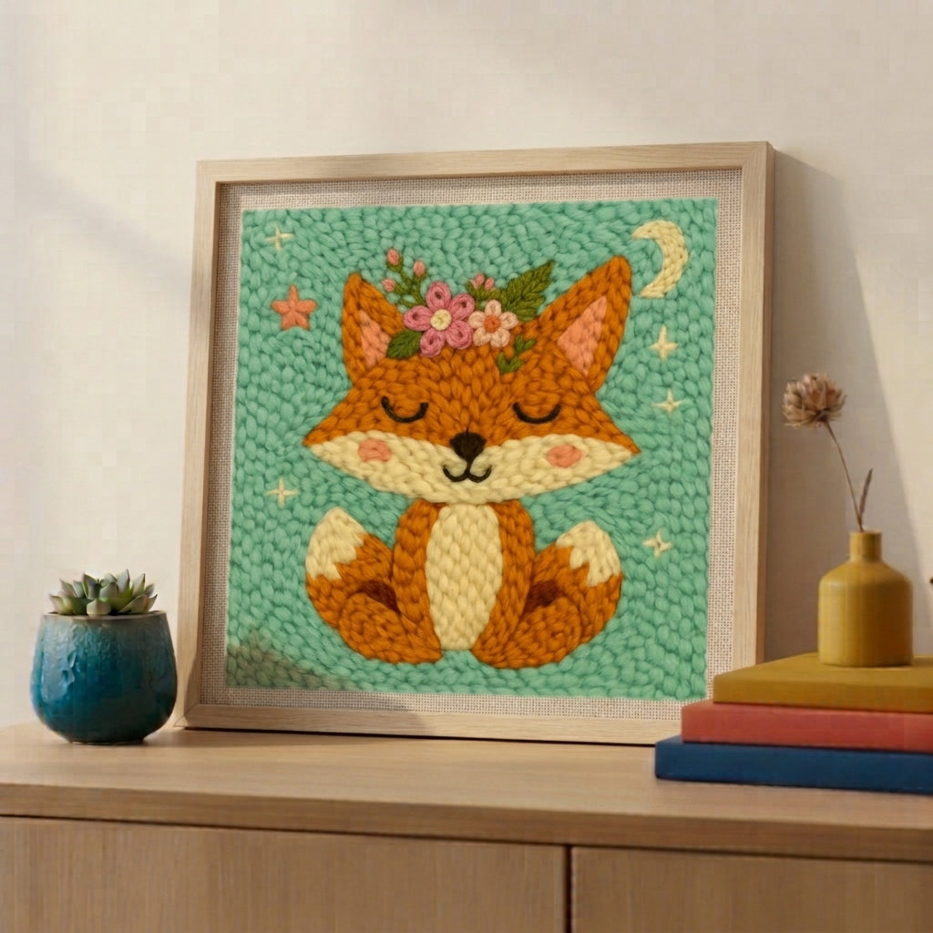 Kit de Bordado de Lana - Zorrito Feliz