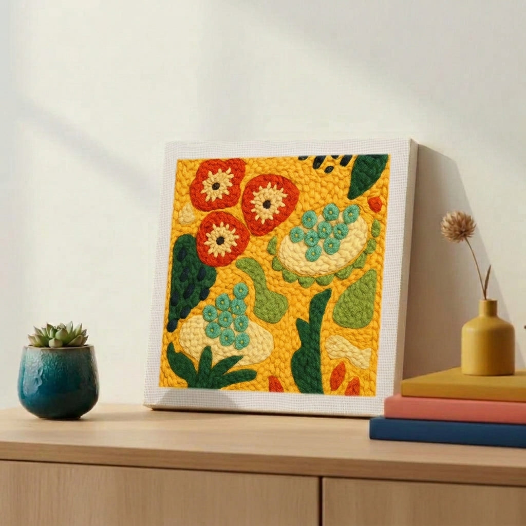 Kit de Bordado de Lana - Jardín