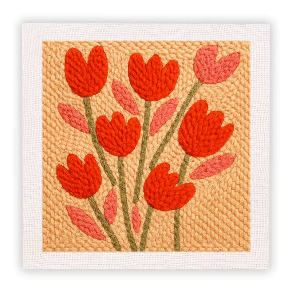 Kit de Bordado de Lana - Tulipanes