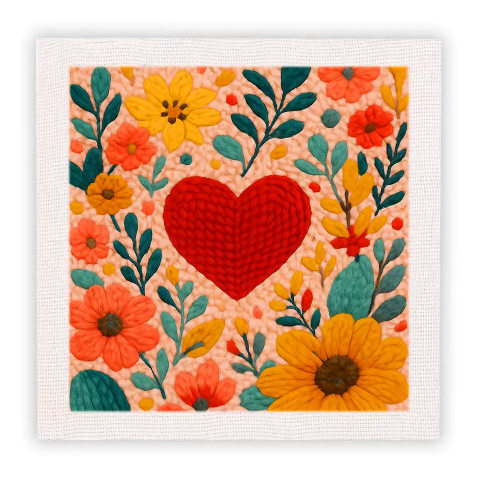 Kit de Bordado de Lana - Amor