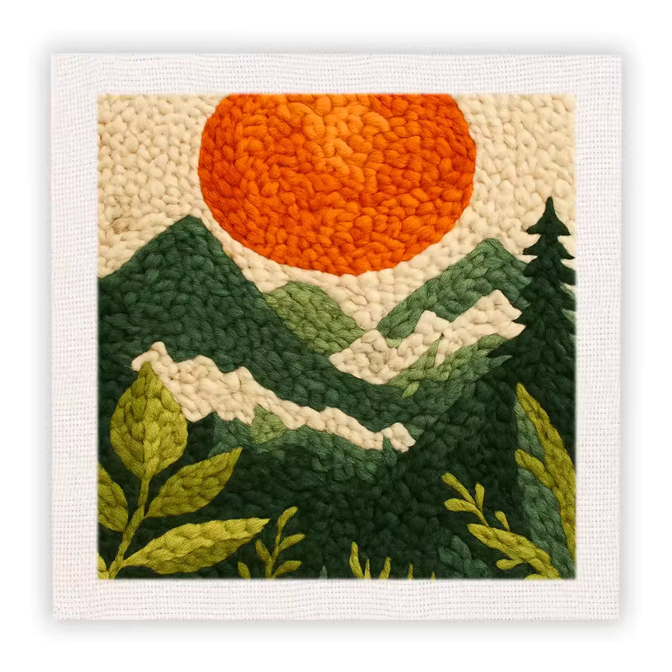 Kit de Bordado de Lana - Atardecer