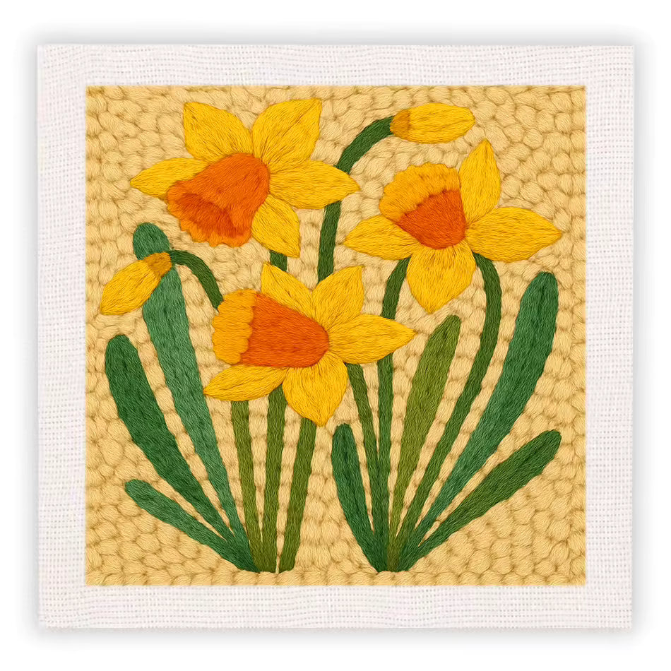 Kit de Bordado de Lana - Flores de Primavera